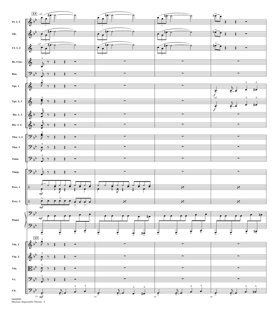 Mission: Impossible Theme (arr. Calvin Custer) - Full Score
