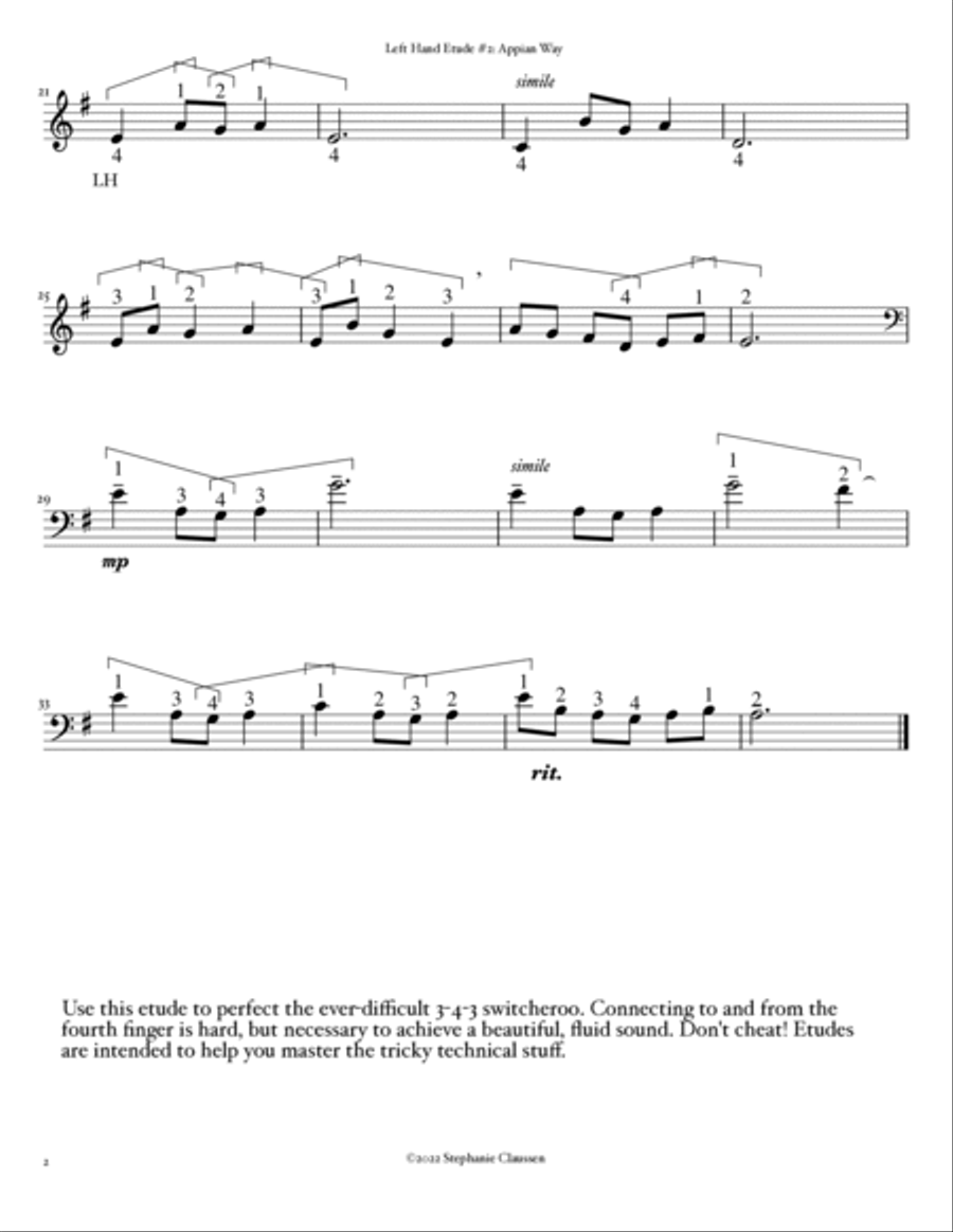 Left Hand Etude Collection #1 Harp scores gallery preview page 4
