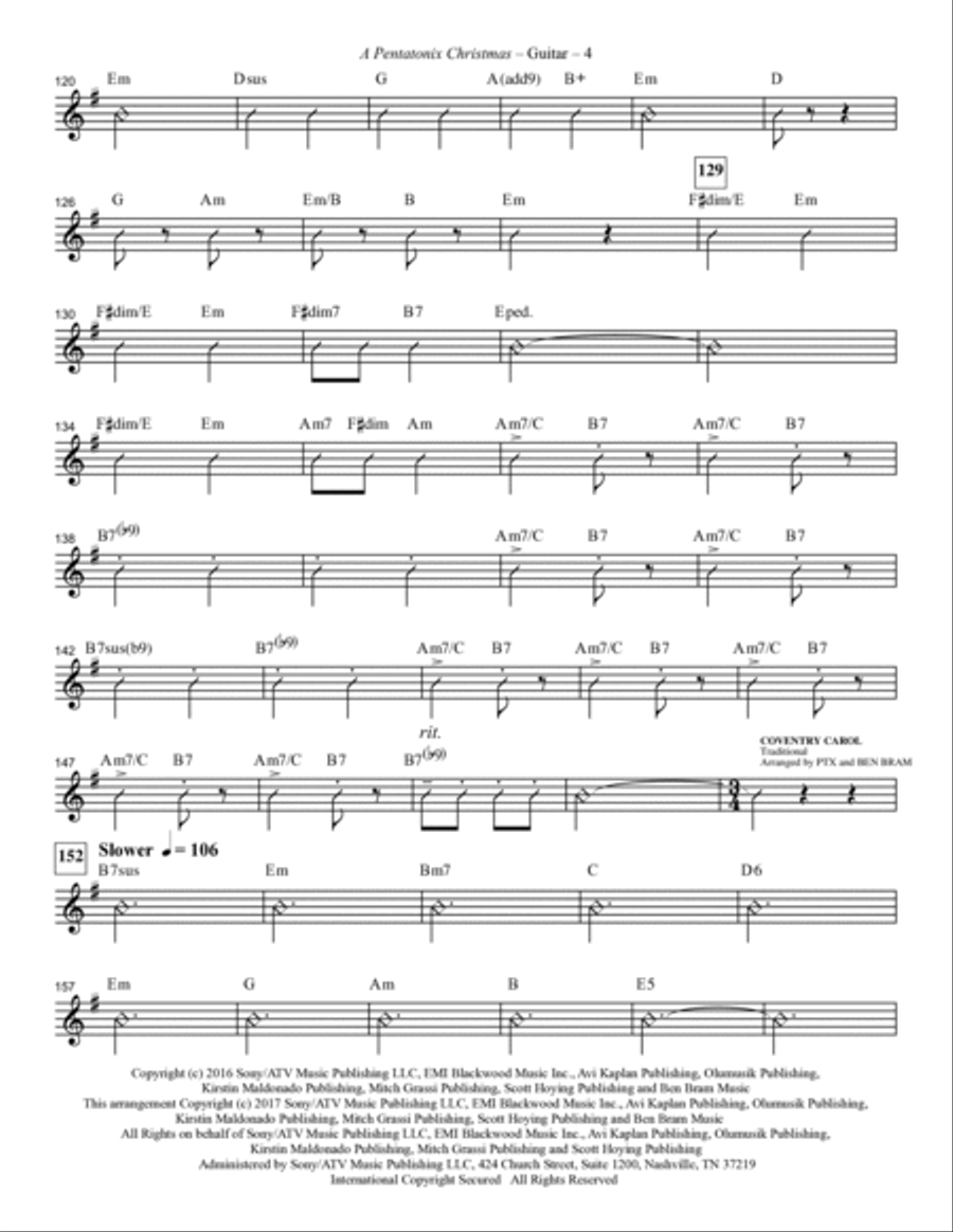 A Pentatonix Christmas (Medley) (arr. Mark Brymer) - Guitar Choir scores gallery preview page 4