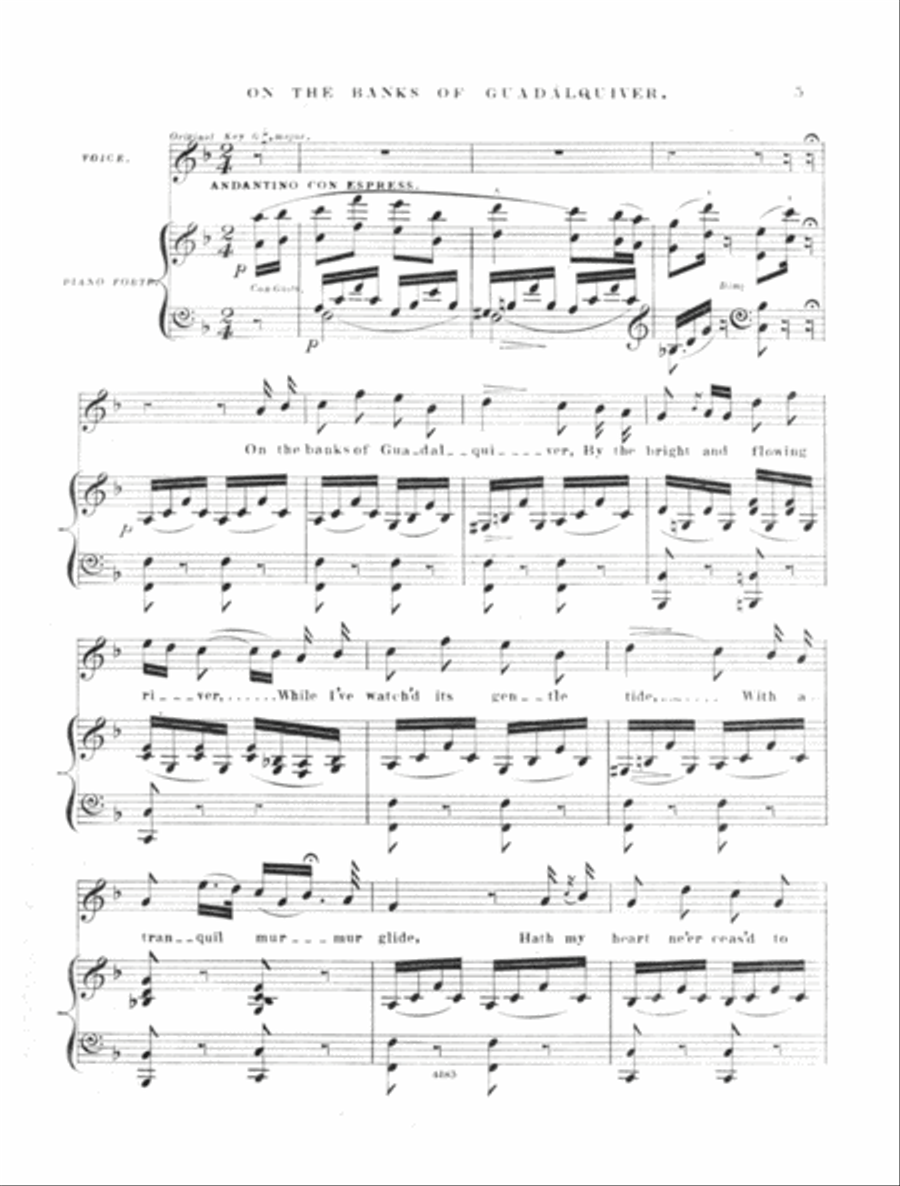On the banks of Guadalquiver. With Recitative (Ah! When I Came), The Favorite Ballad Voice scores gallery preview page 4