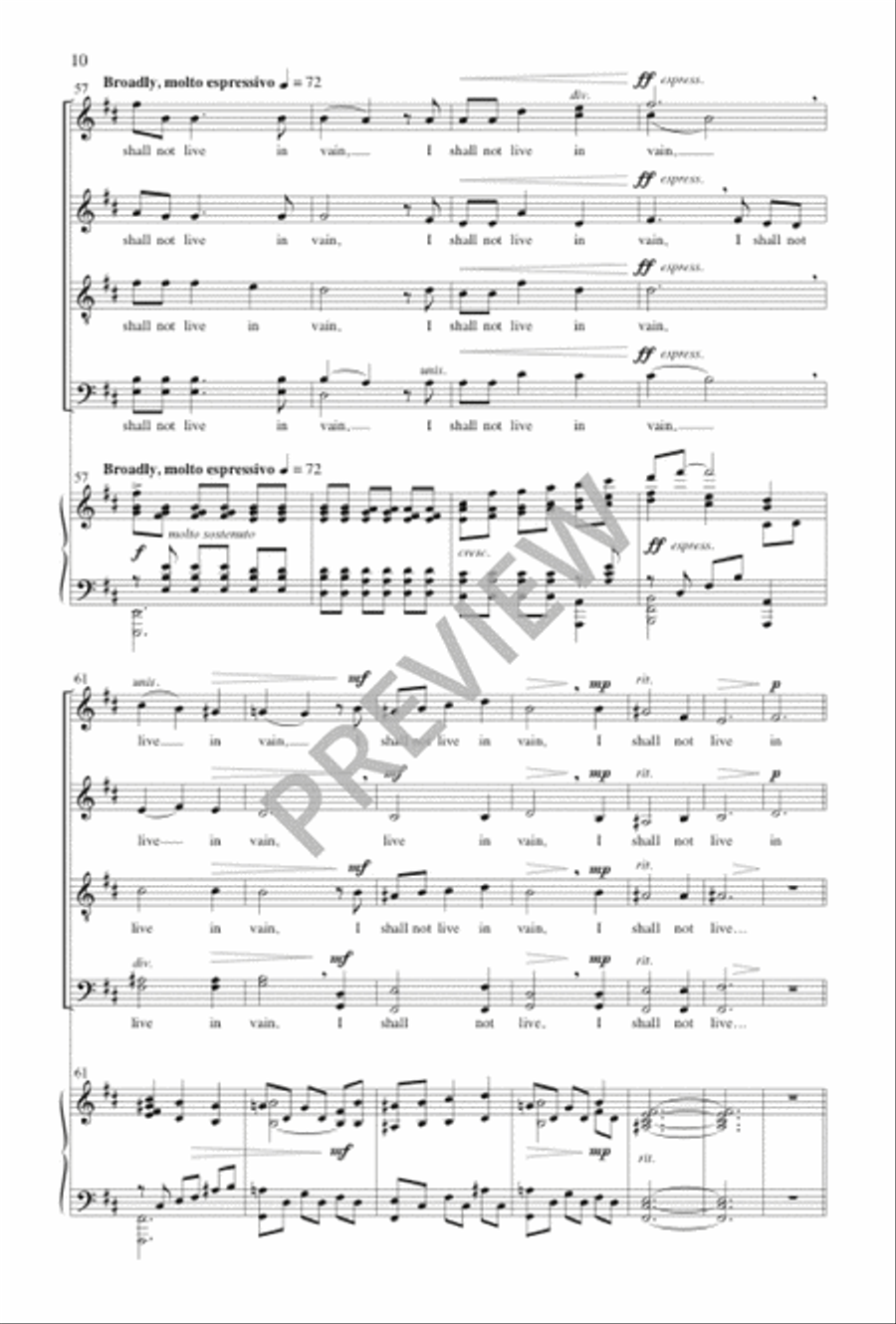 I Shall Not Live in Vain 4-Part scores gallery preview page 11