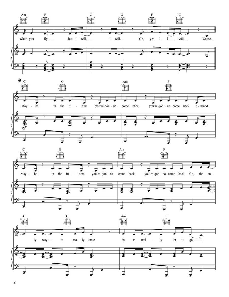 Maybe Piano, Vocal, Guitar scores gallery preview page 2