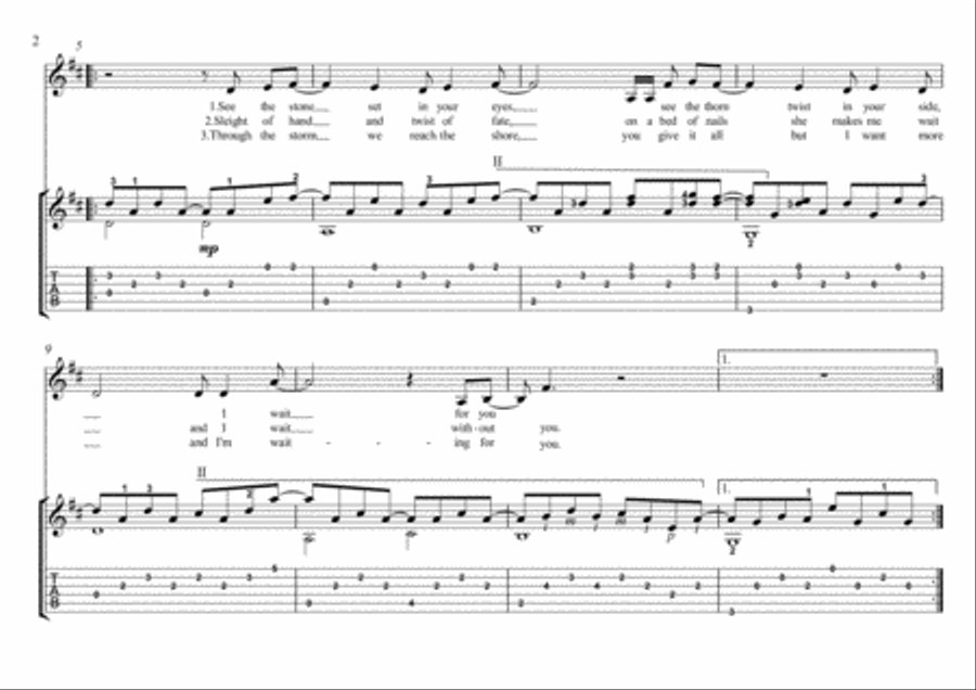 With Or Without You Electric Guitar scores gallery preview page 2