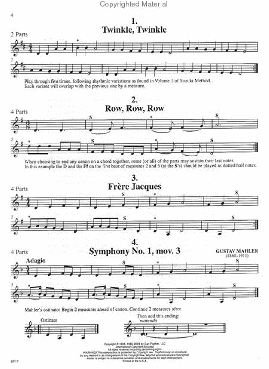 Canons For Any Combination of Stringed Instruments