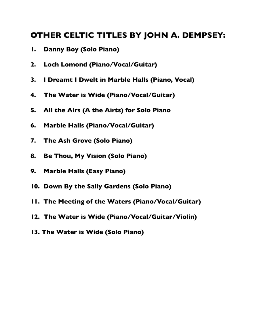 The Water is Wide Piano, Vocal scores gallery preview page 2