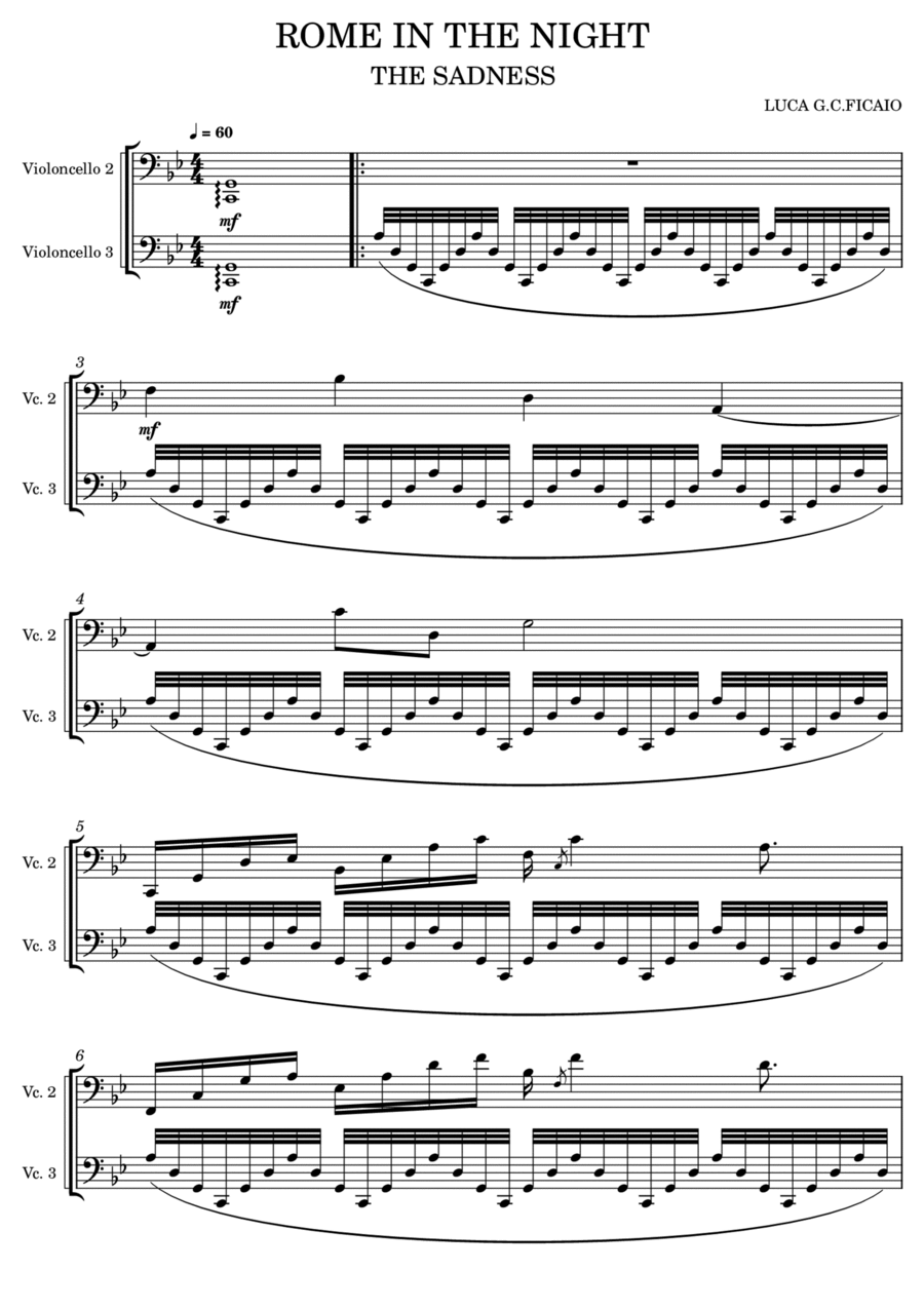 ROME IN THE NIGHT- DUO FOR CELLOS String Duet scores gallery preview page 1