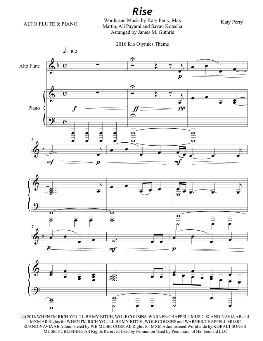 Rise Flute Solo scores gallery preview page 1