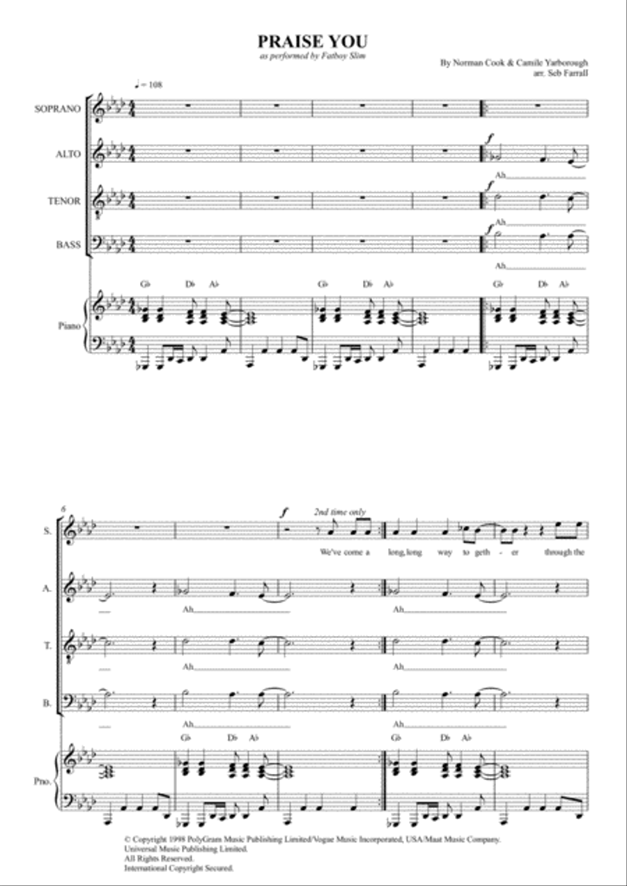Praise You (praise U) Praise You (praise U) 4-Part scores gallery preview page 1