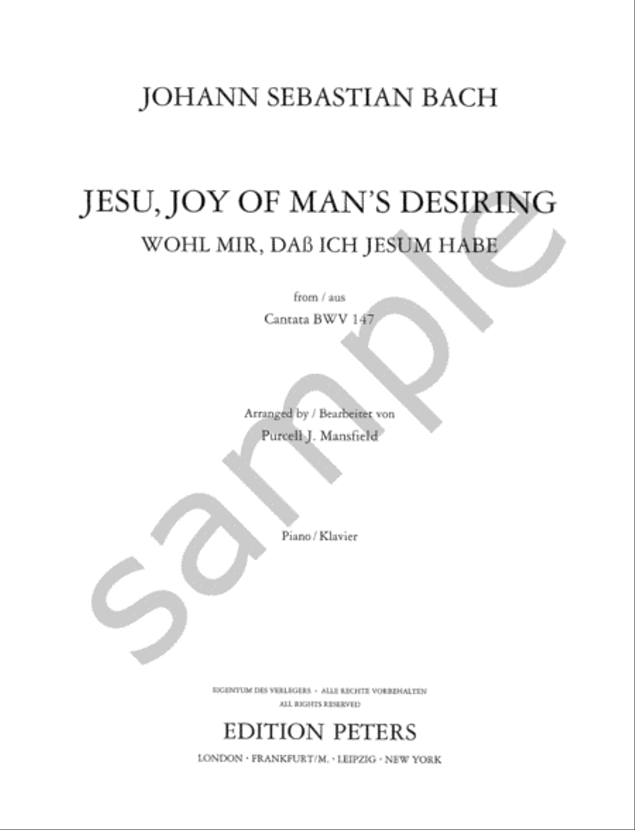 Jesu, Joy of Man's Desiring (Arranged for Piano) Piano scores gallery preview page 2