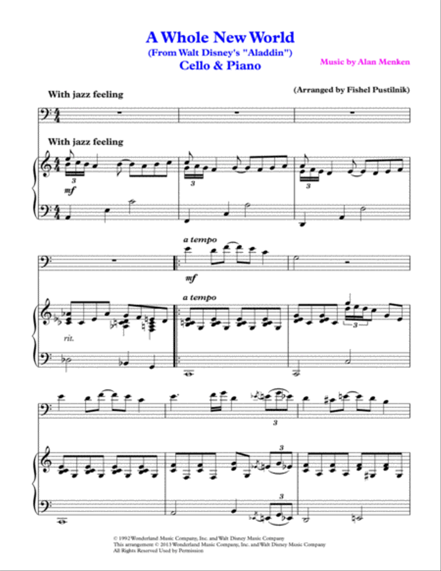 A Whole New World Piano scores gallery preview page 2