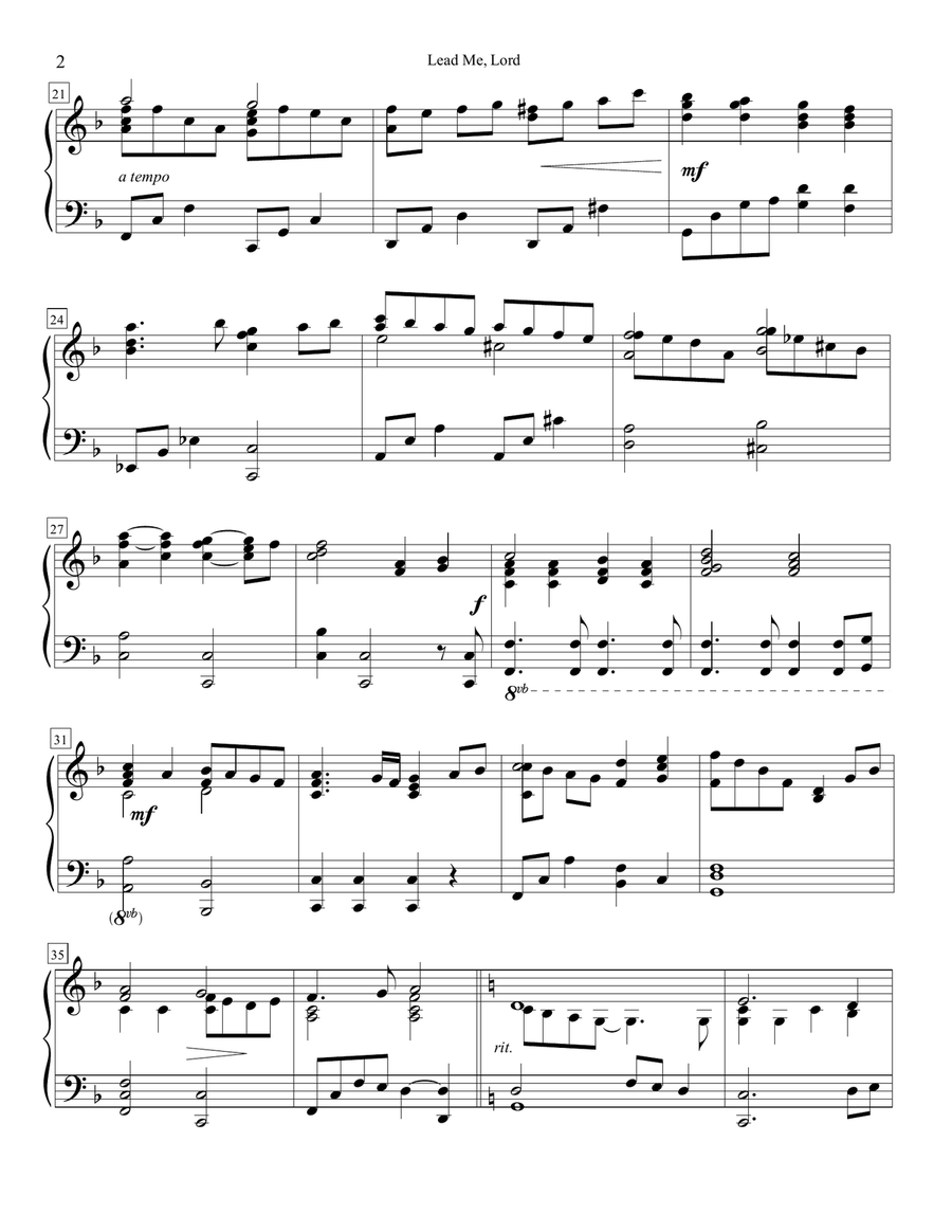 Lead Me, Lord with Sevenfold Amen (piano) Piano Solo scores gallery preview page 2