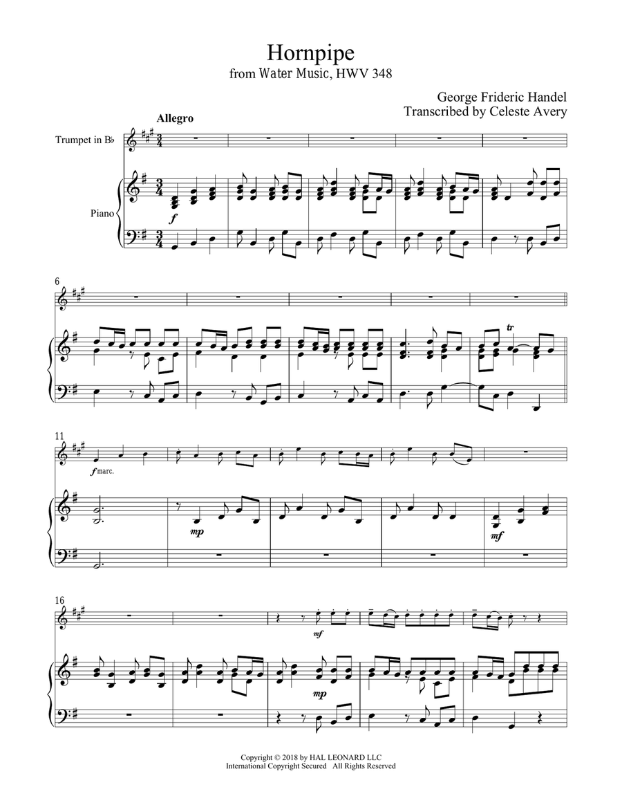 Hornpipe Trumpet Solo scores gallery preview page 1