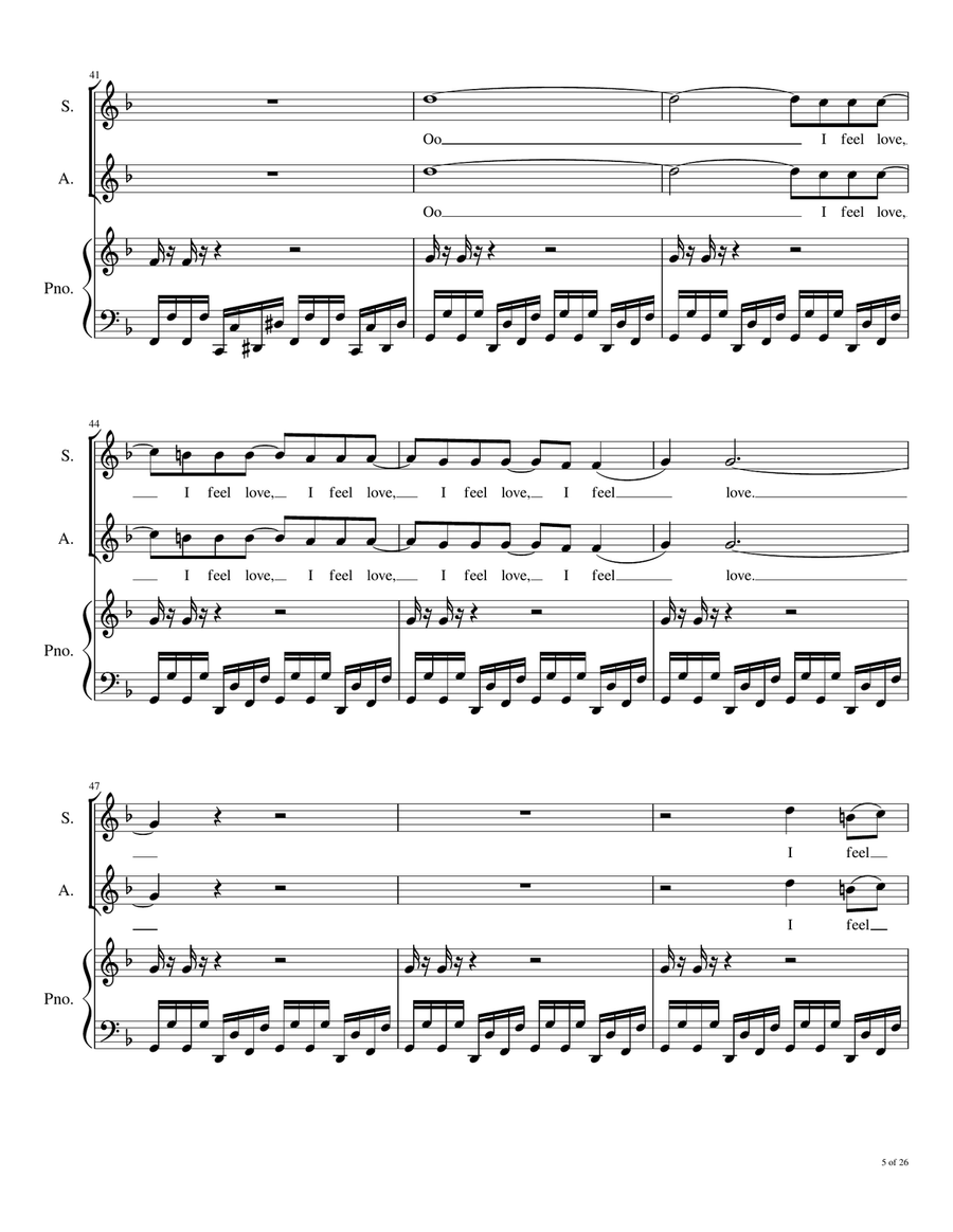 I Feel Love 4-Part scores gallery preview page 6