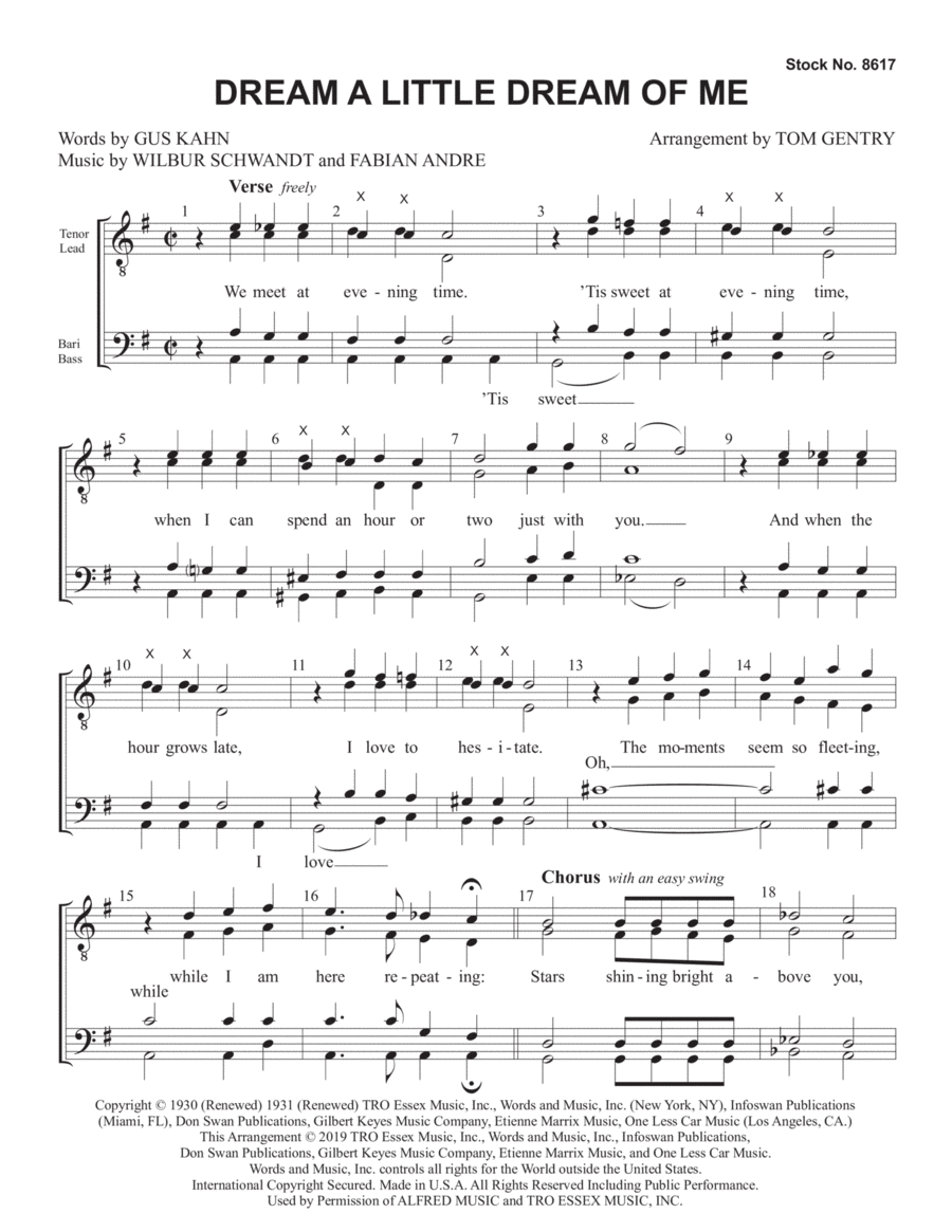Dream a Little Dream of Me (arr. Tom Gentry)