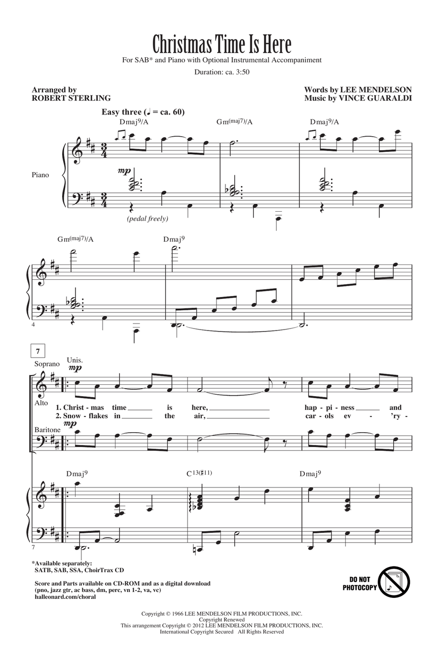 Christmas Time Is Here (arr. Robert Sterling)