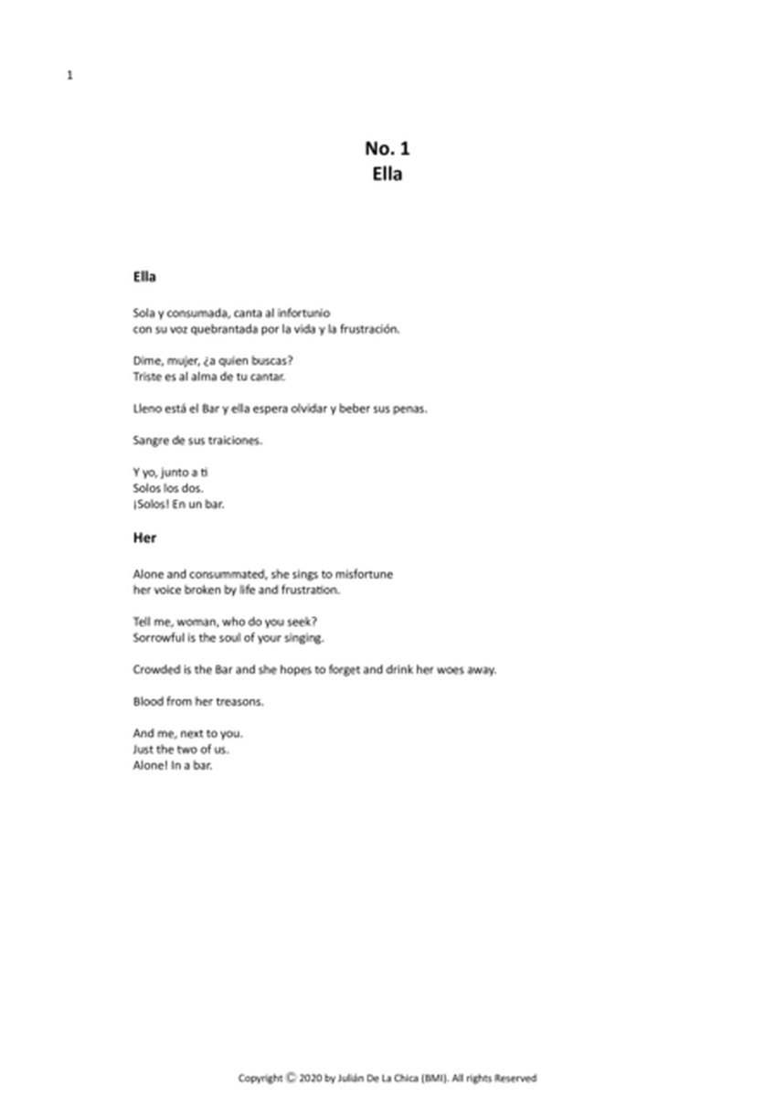 De La Chica: Poemas de bar, Op. 12