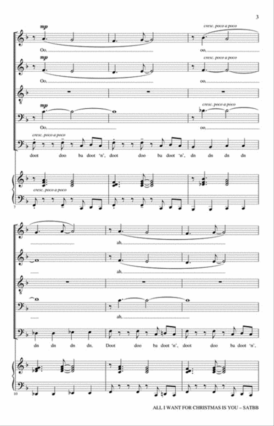 All I Want For Christmas Is You 4-Part scores gallery preview page 3