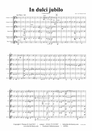 In dulci jubilo - Christmas Song - Jazz Waltz - Clarinet Quintet
