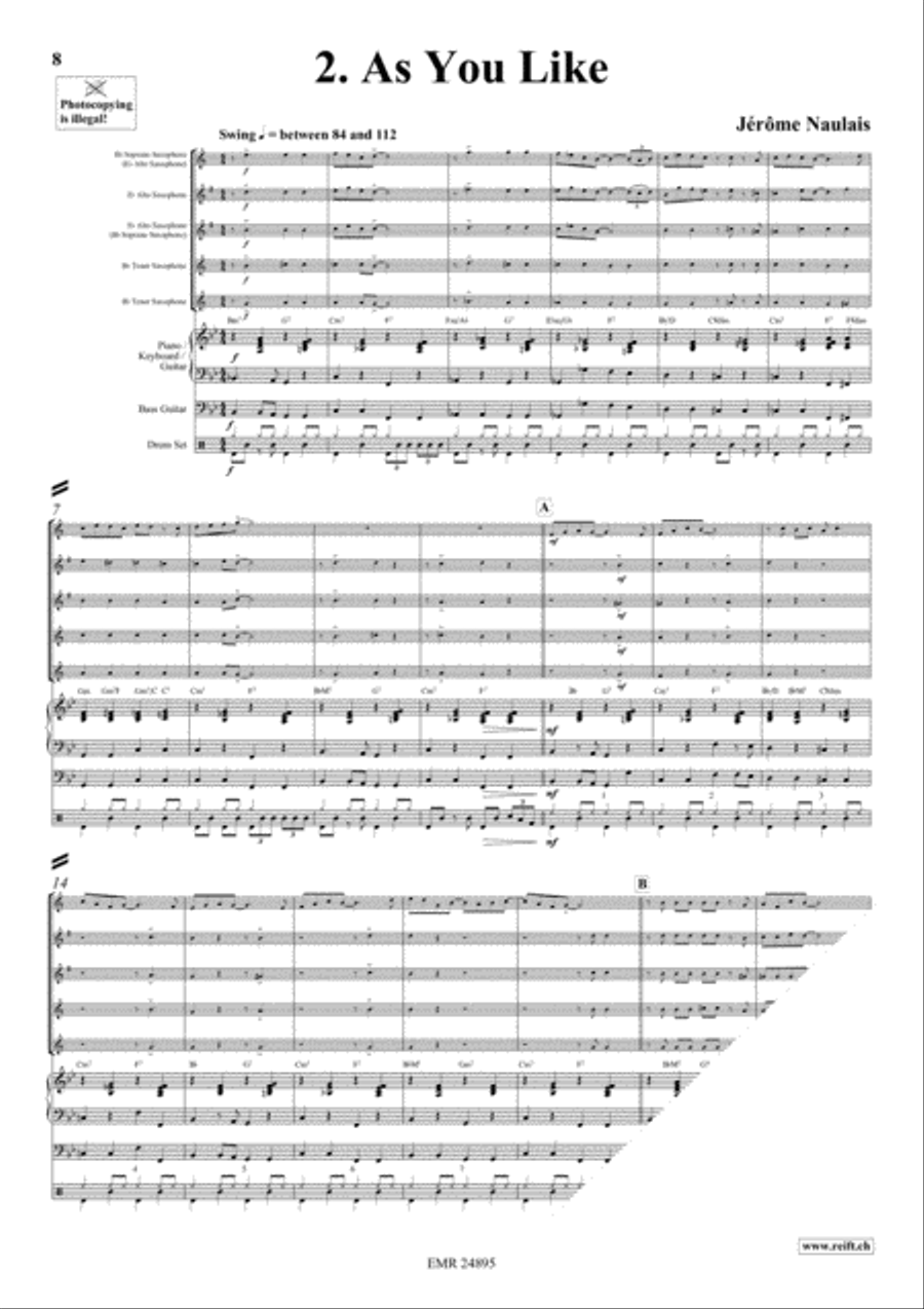 Play With Your Band Volume 1 Saxophone Quintet scores gallery preview page 5