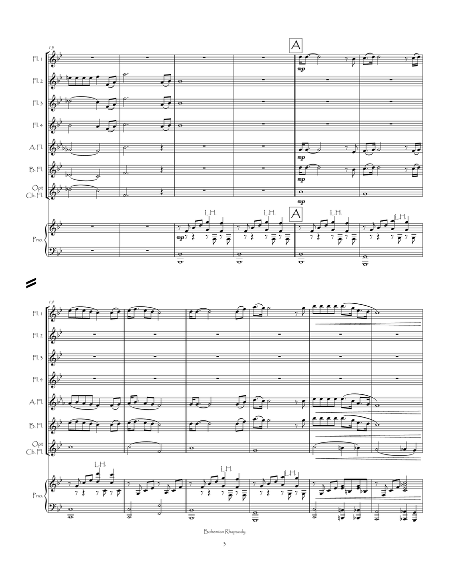 Bohemian Rhapsody Bohemian Rhapsody Flute Choir scores gallery preview page 5