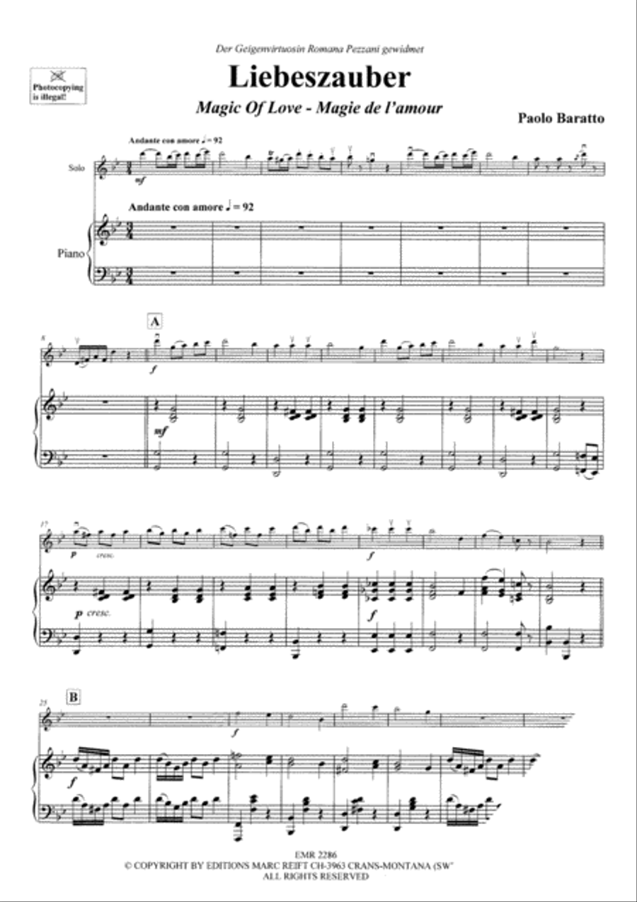 Liebeszauber Flute Solo scores gallery preview page 3