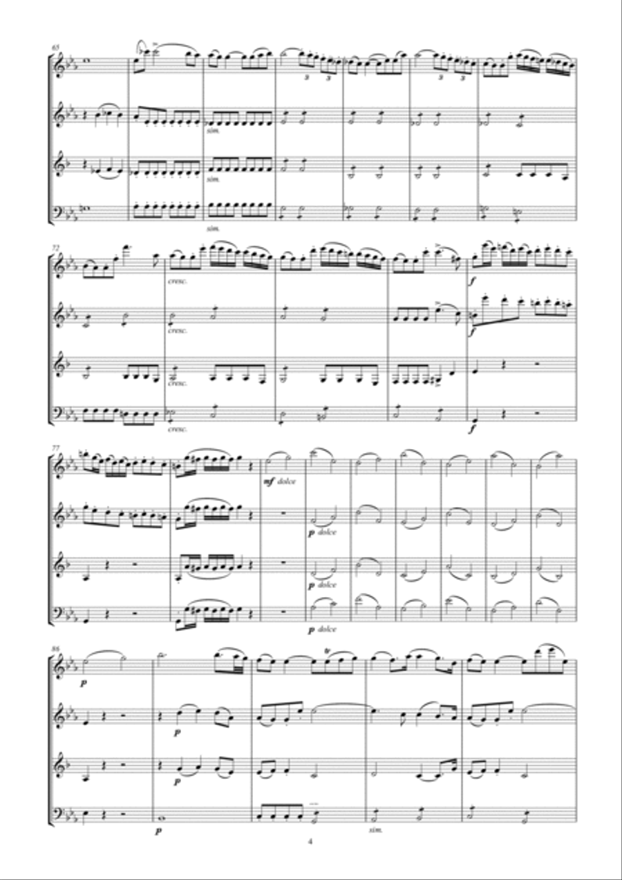 Haydn Quartet n C minor OP. 17 No. 4 arr. Woodwind Quartet Woodwind Quartet scores gallery preview page 4