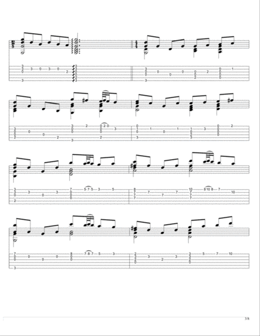 Minuet in G from Anna Magdalena's Notebook Acoustic Guitar scores gallery preview page 3