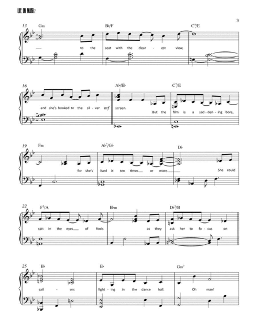 Life On Mars Life On Mars Piano Solo scores gallery preview page 3