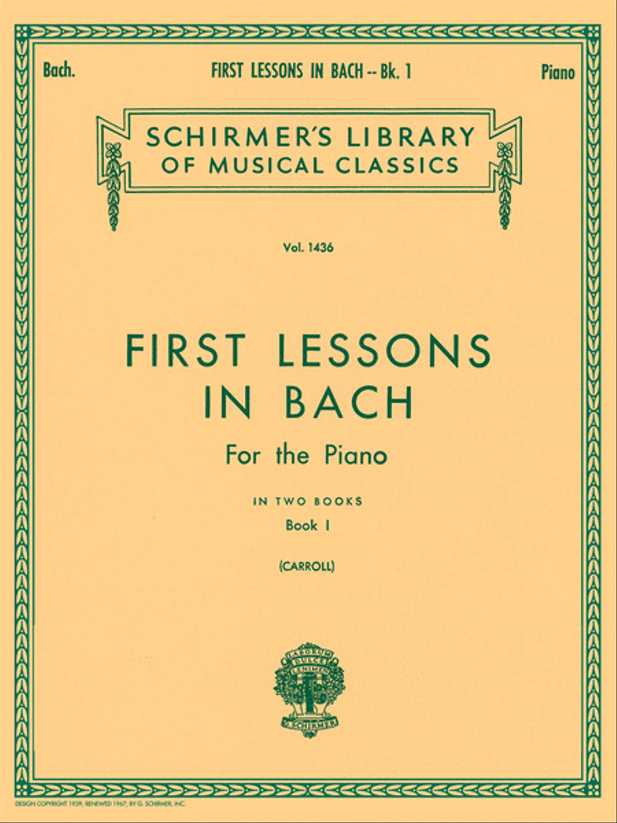 First Lessons in Bach – Book 1