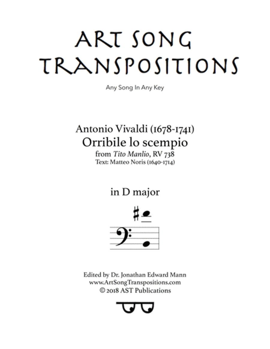 VIVALDI: Orribile lo scempio (transposed to D major)