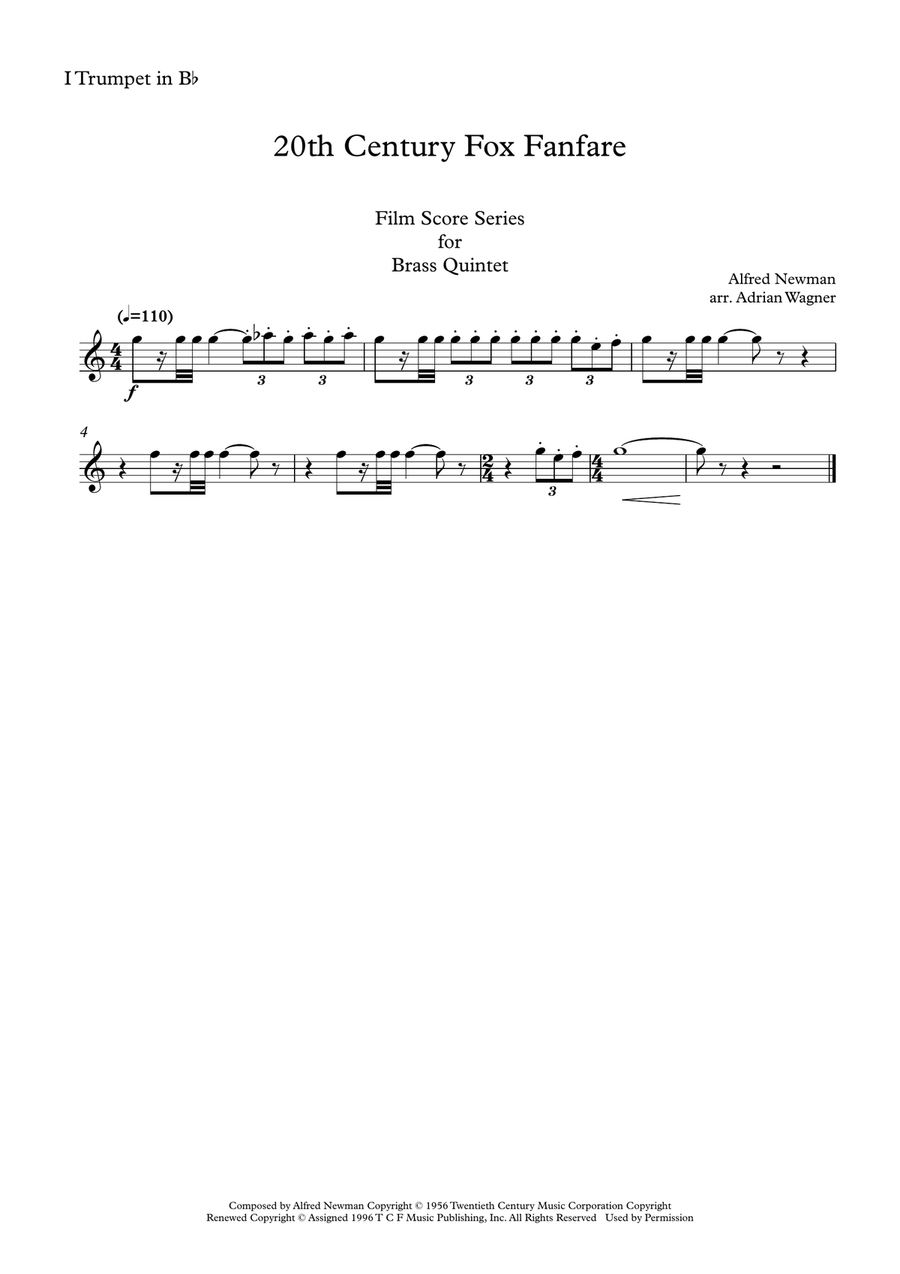 Twentieth Century Fox Trademark Euphonium scores gallery preview page 4