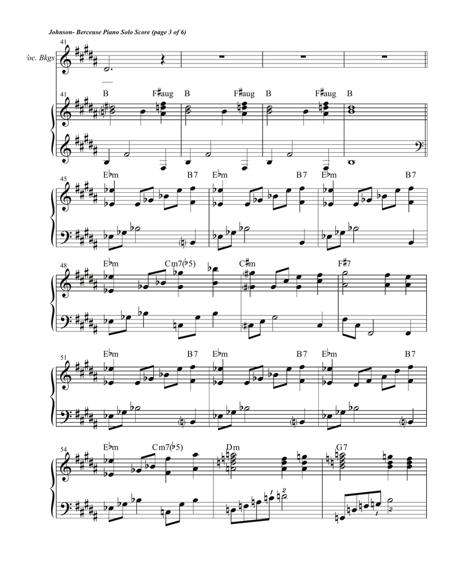 Berceuse Piano Solo Score 2-Part scores gallery preview page 5