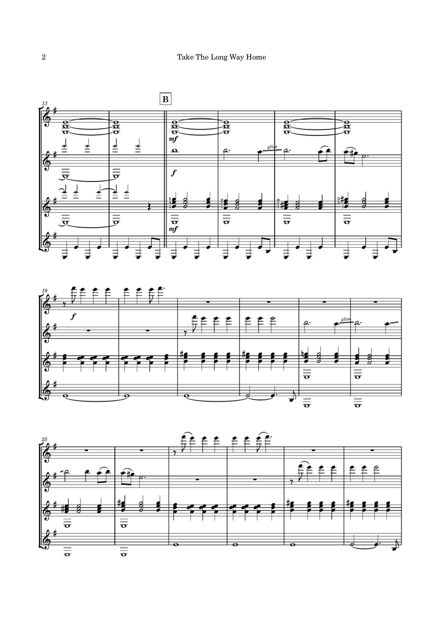 Take The Long Way Home Guitar Ensemble scores gallery preview page 5