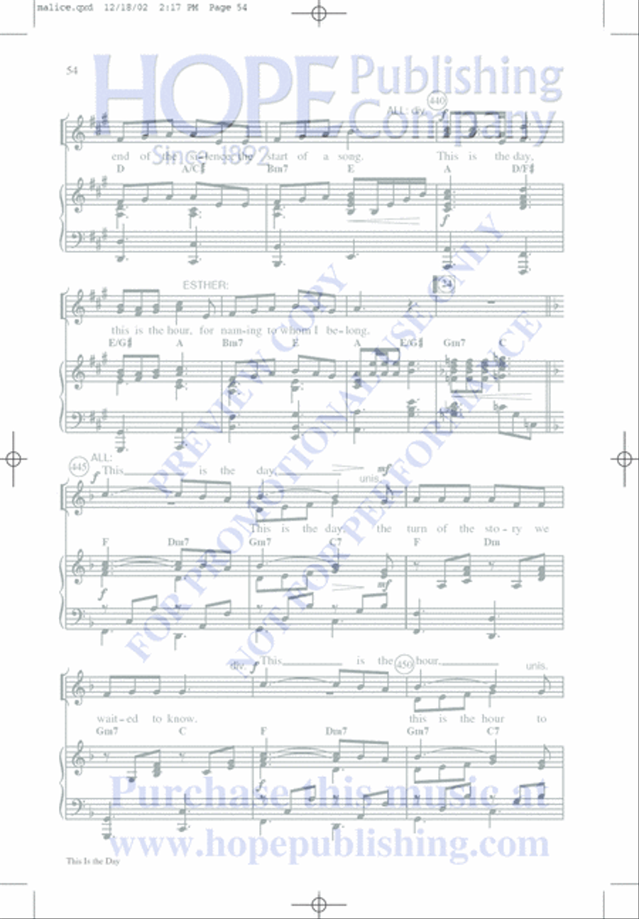 Malice in the Palace Unison Choir scores gallery preview page 54