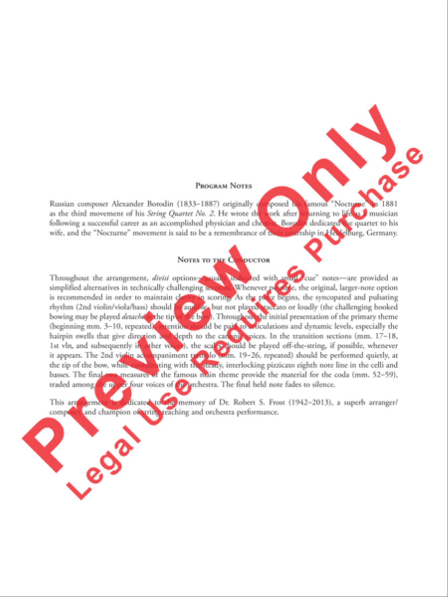 Nocturne (from String Quartet No. 2) String Quartet scores gallery preview page 3