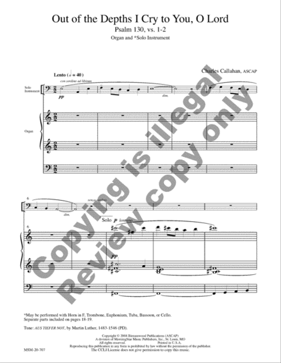 Two Psalm-Preludes for Organ and Solo Instrument Organ scores gallery preview page 8