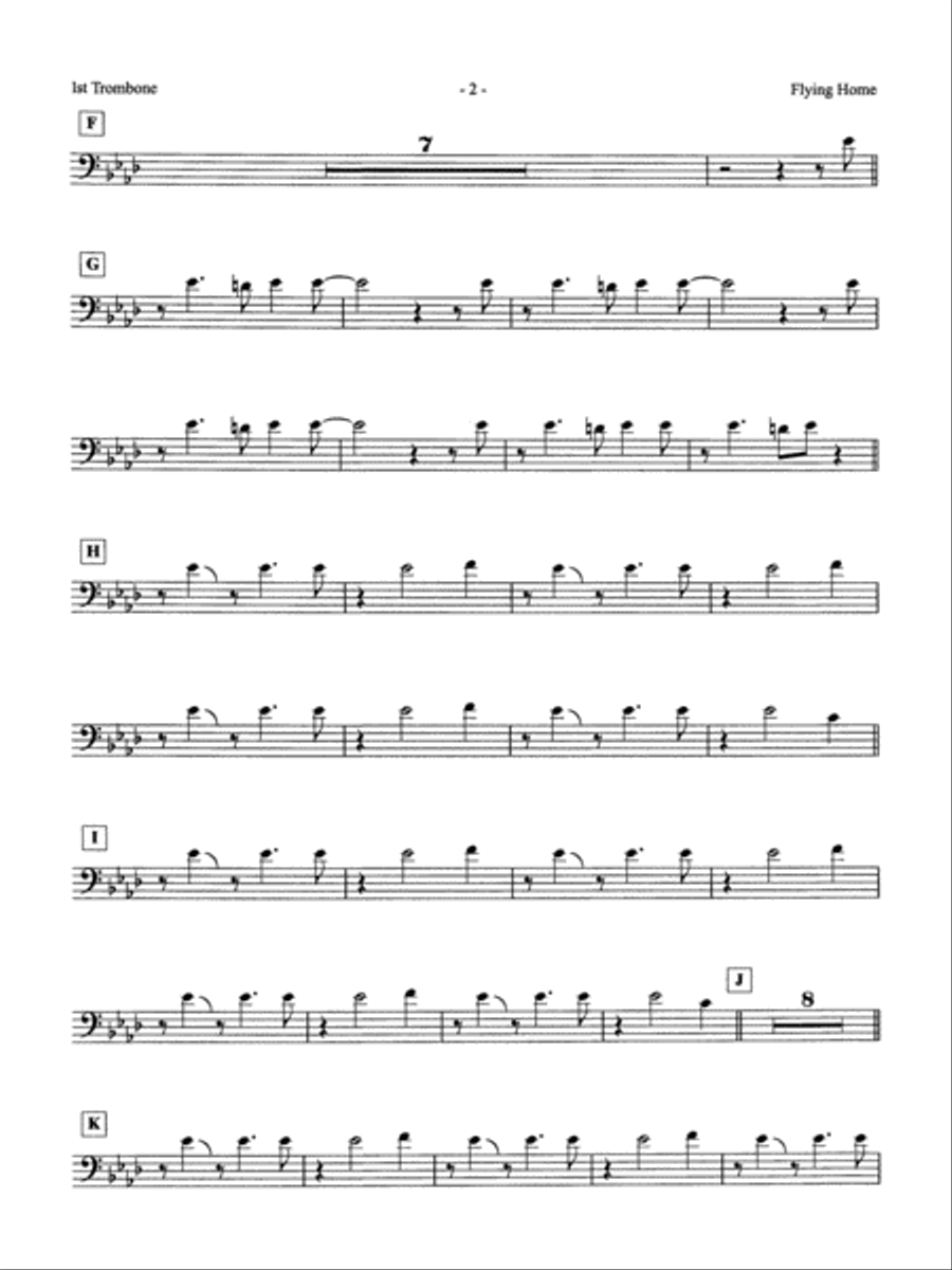 Flying Home: 1st Trombone Jazz Ensemble scores gallery preview page 2