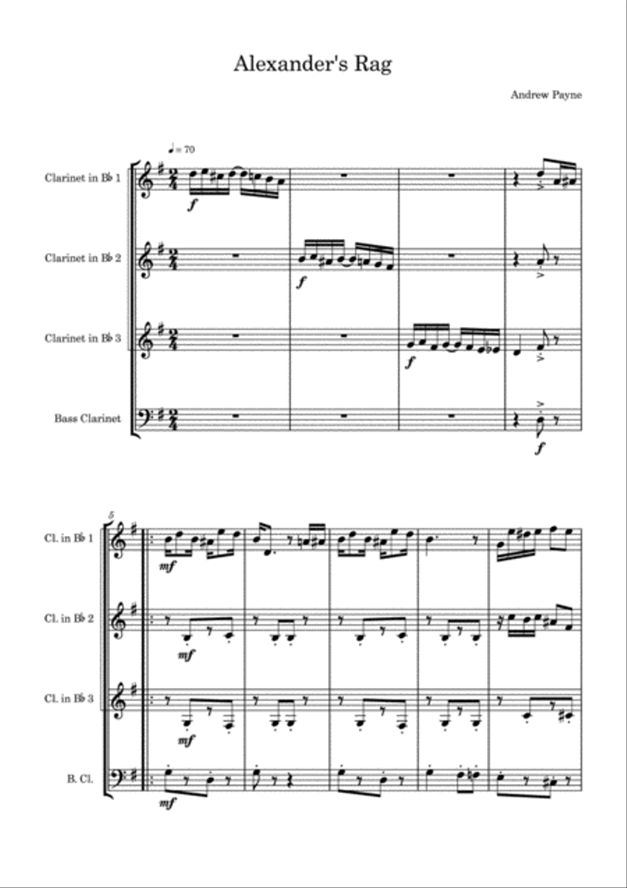 Alexander's Rag Woodwind Quartet scores gallery preview page 2