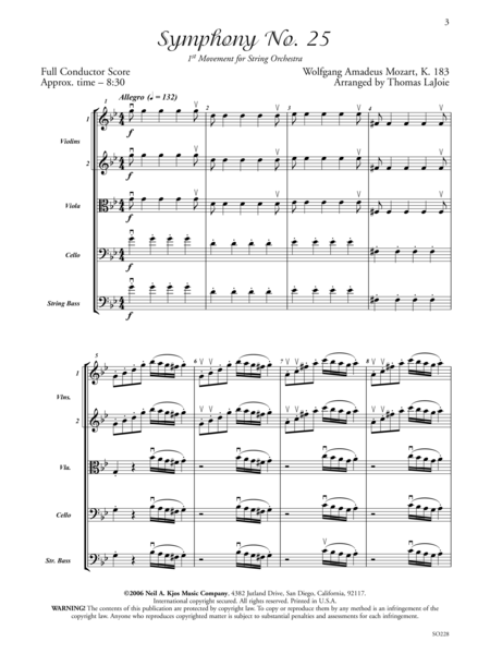 Symphony No. 25 - Score