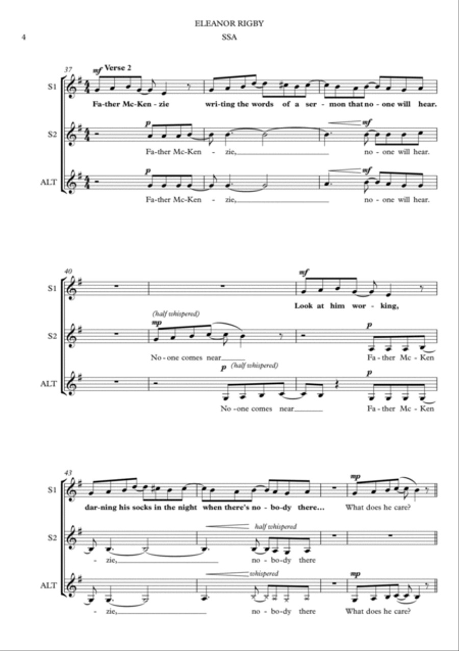 Eleanor Rigby Eleanor Rigby SSA scores gallery preview page 4