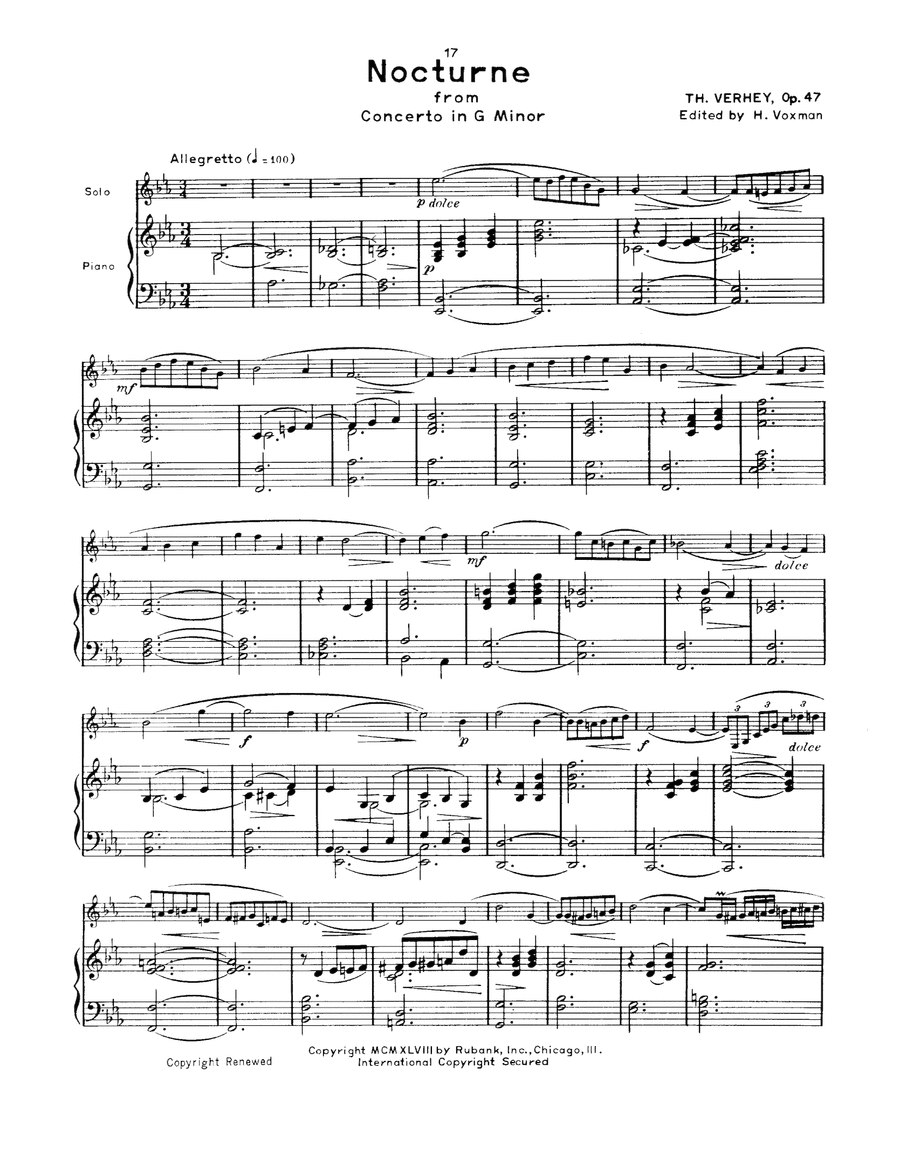Nocturne (from Concerto in G Minor) School and Community scores gallery preview page 1