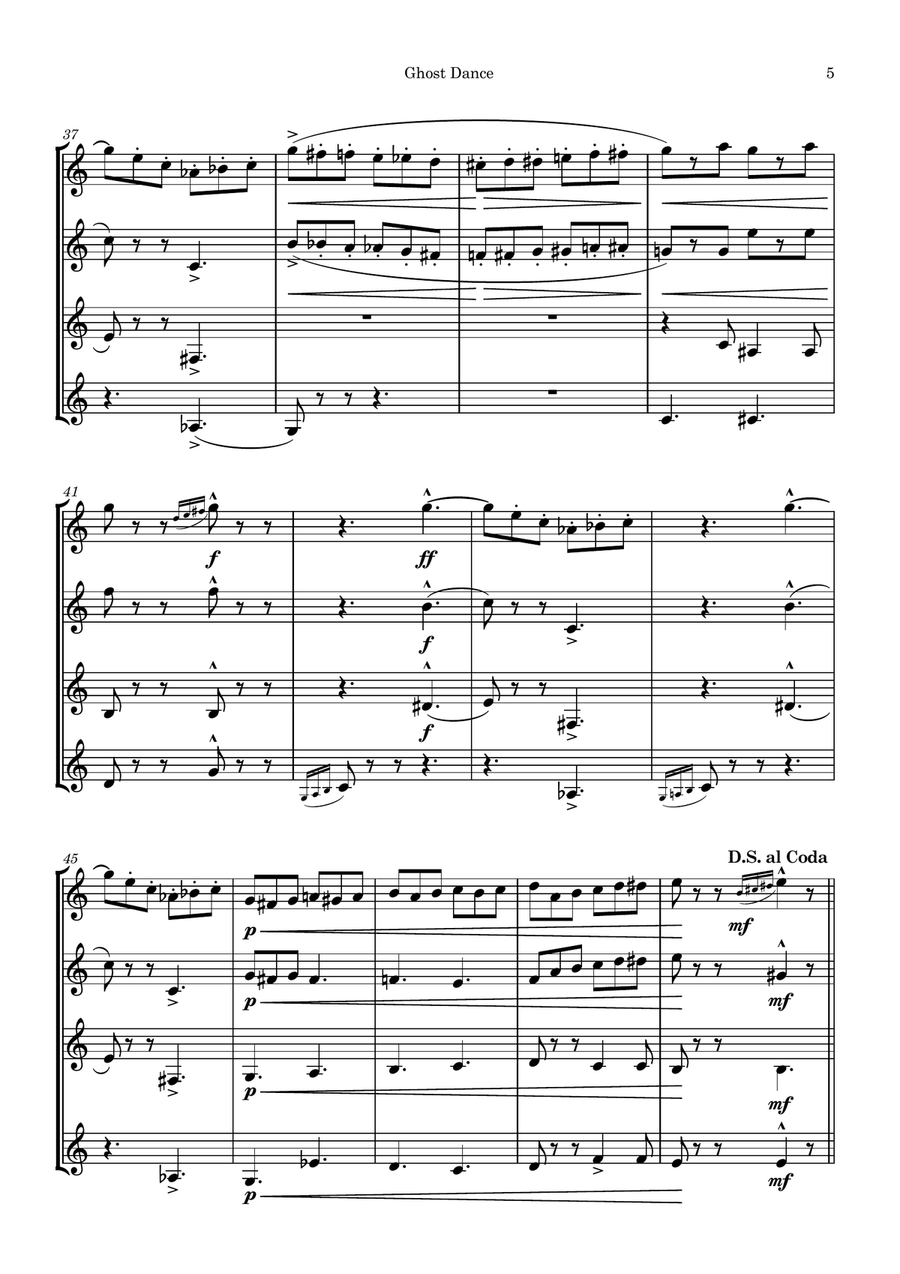 Ghost Dance Ghost Dance Clarinet Quartet scores gallery preview page 5
