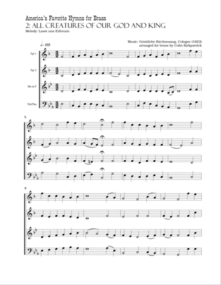 America's Favorite Hymns arranged for Brass Brass Ensemble scores gallery preview page 5