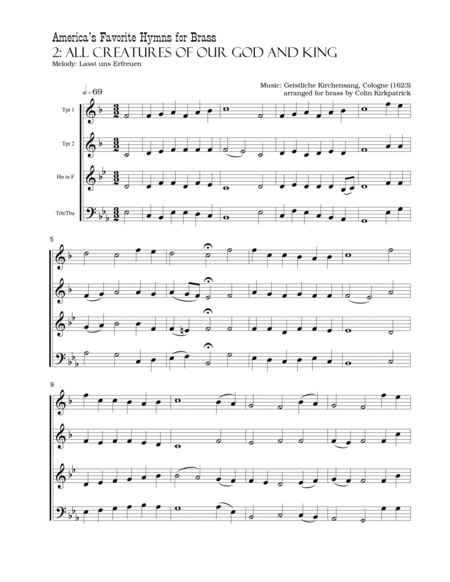 America's Favorite Hymns arranged for Brass image number null