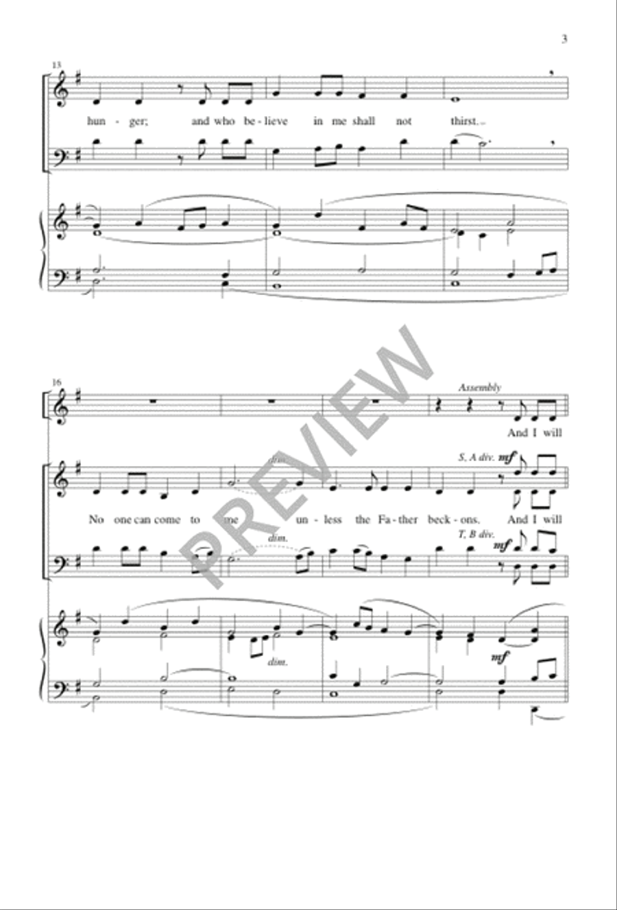 I Am the Bread of Life 4-Part scores gallery preview page 3