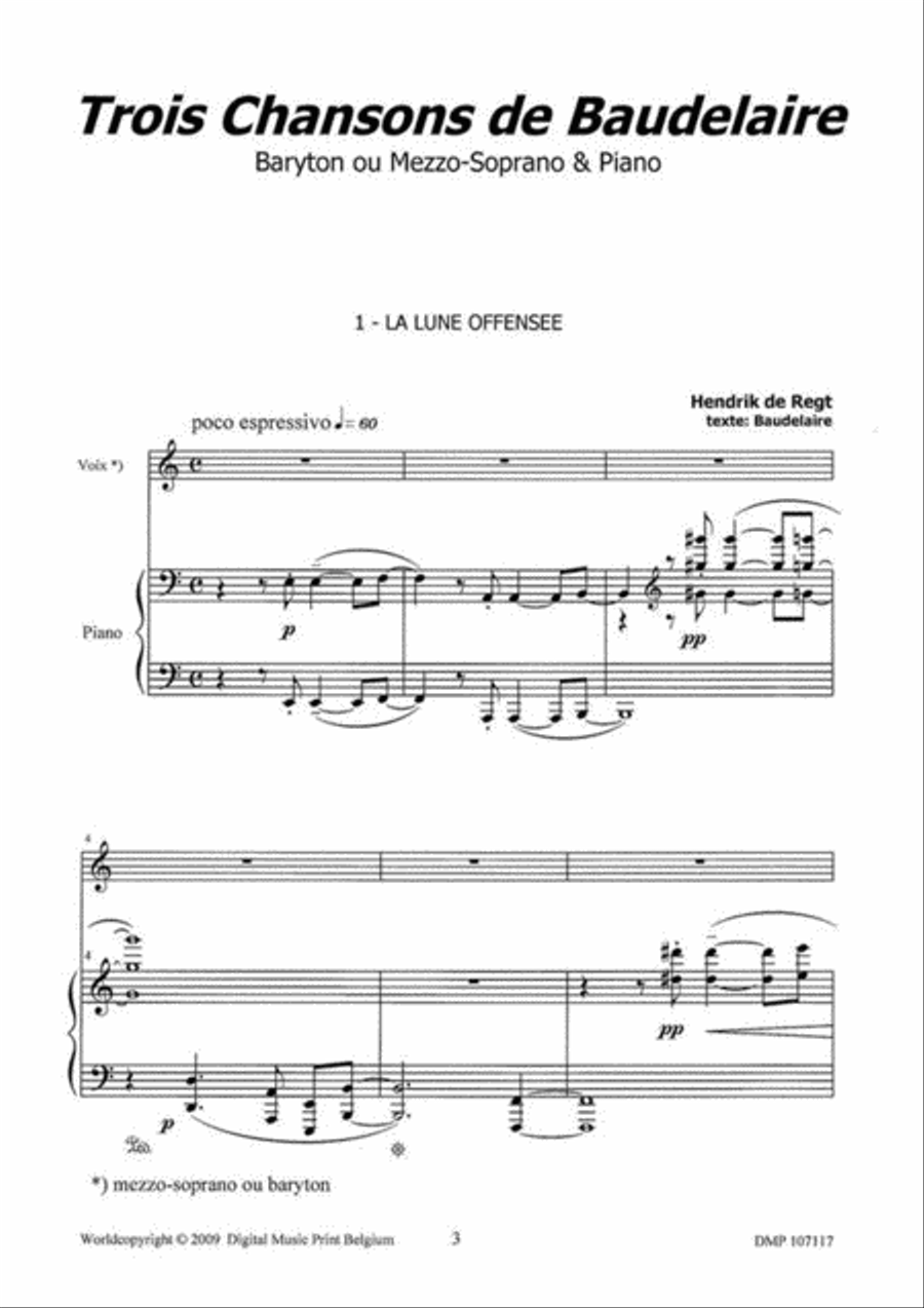 Trois Chansons De Baudelaire Voice scores gallery preview page 2
