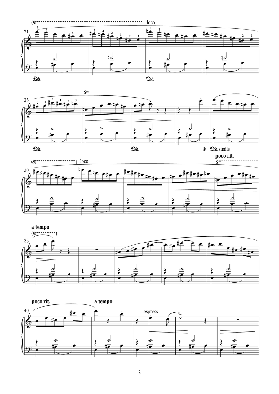 Water-Pearls (From 'Silverpoints') Piano Solo scores gallery preview page 2