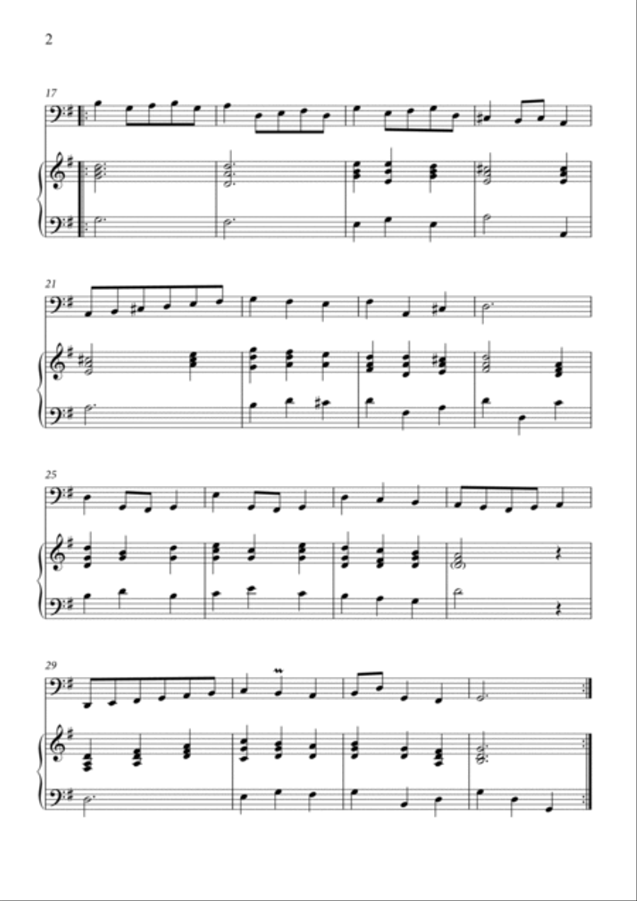 Bach - Minuet in G major and G minor (BWV Anh. 114 - 115) for Violoncello and Piano Piano scores gallery preview page 2