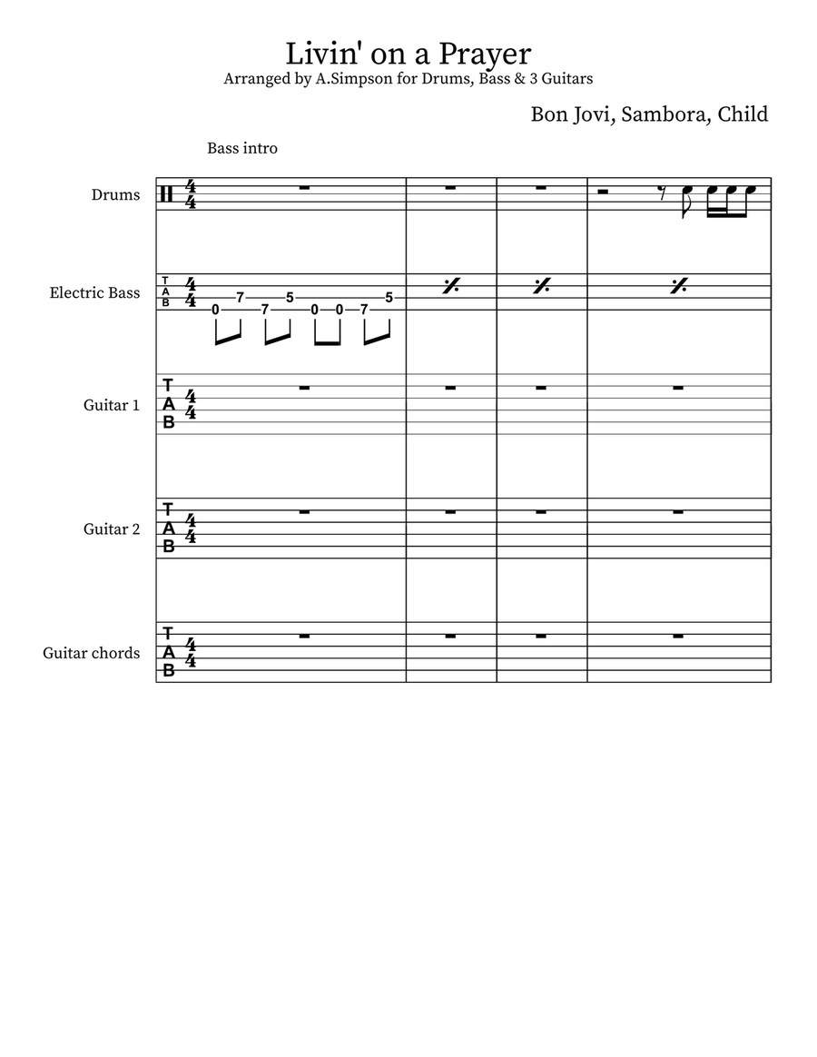 Livin' On A Prayer Concert Band scores gallery preview page 1