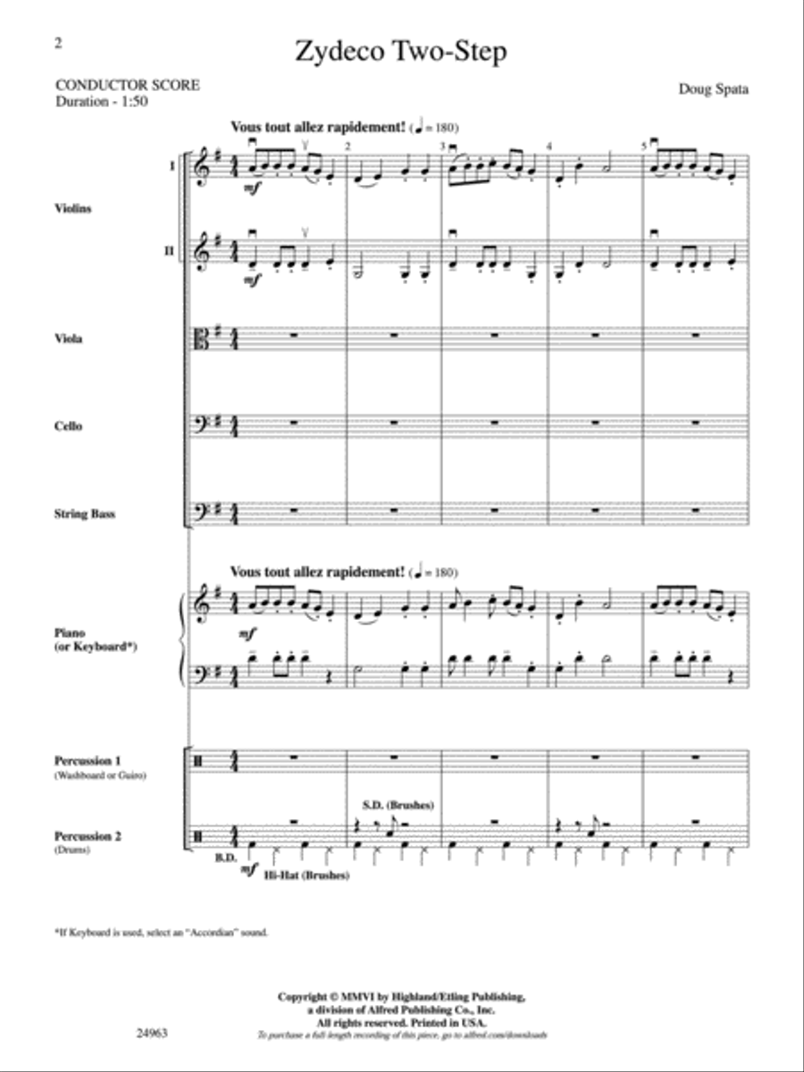 Zydeco Two-Step Zydeco Two-Step String Orchestra scores gallery preview page 2